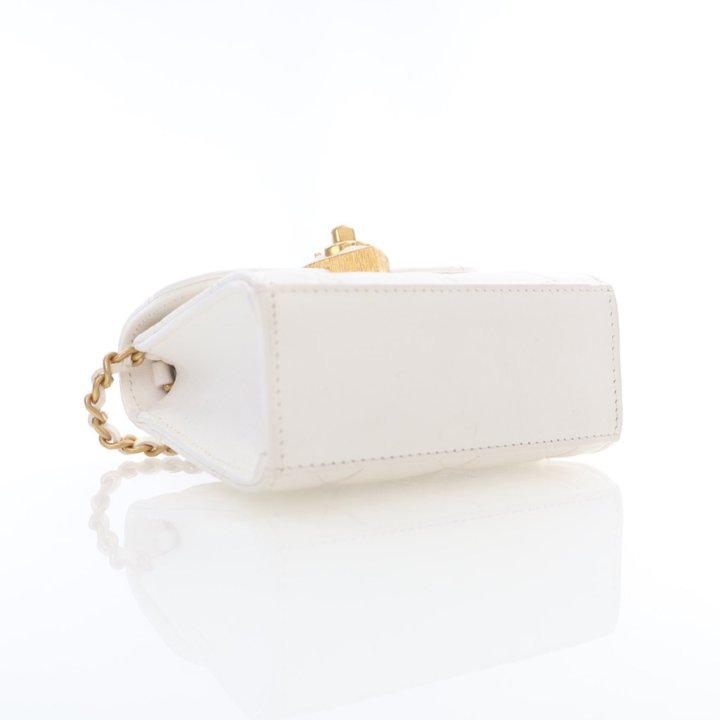 Chanel Mini White CC Enamel Heart Crossbody