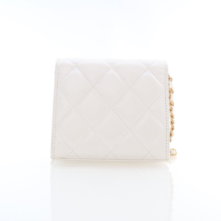 Chanel Mini White CC Enamel Heart Crossbody
