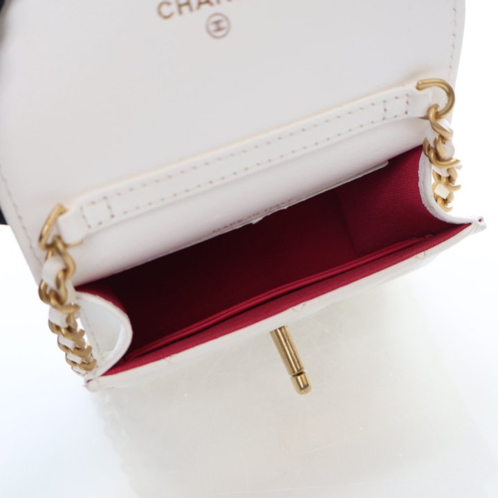 Chanel Mini White CC Enamel Heart Crossbody