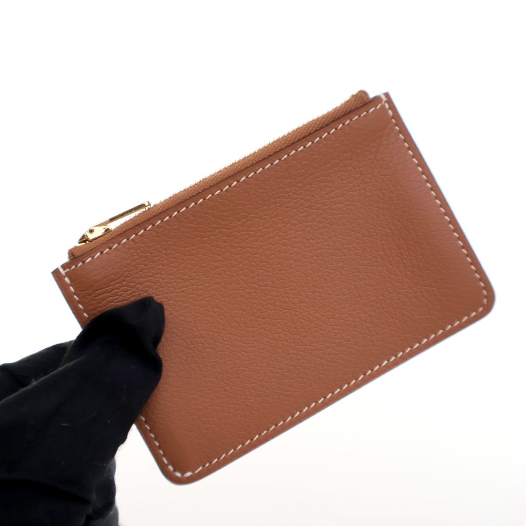 Hermes Gold Evercolor Constance Slim Wallet