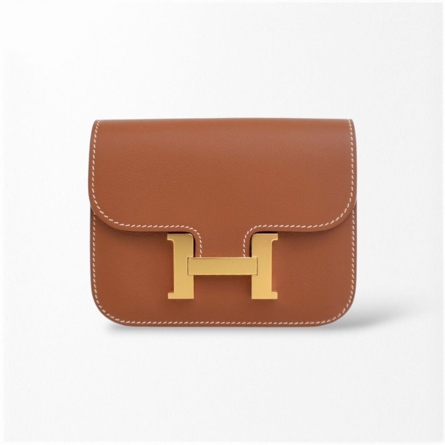 Hermes Gold Evercolor Constance Slim Wallet
