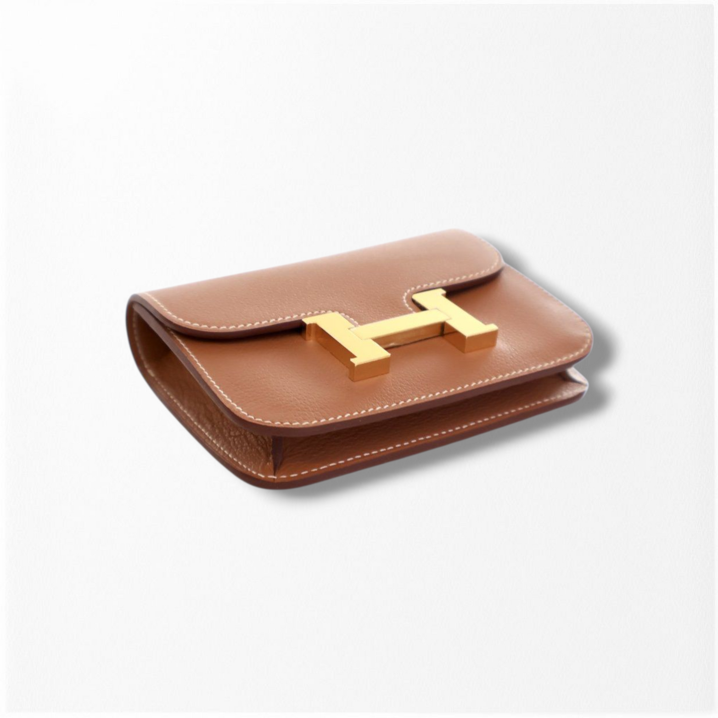 Hermes Gold Evercolor Constance Slim Wallet