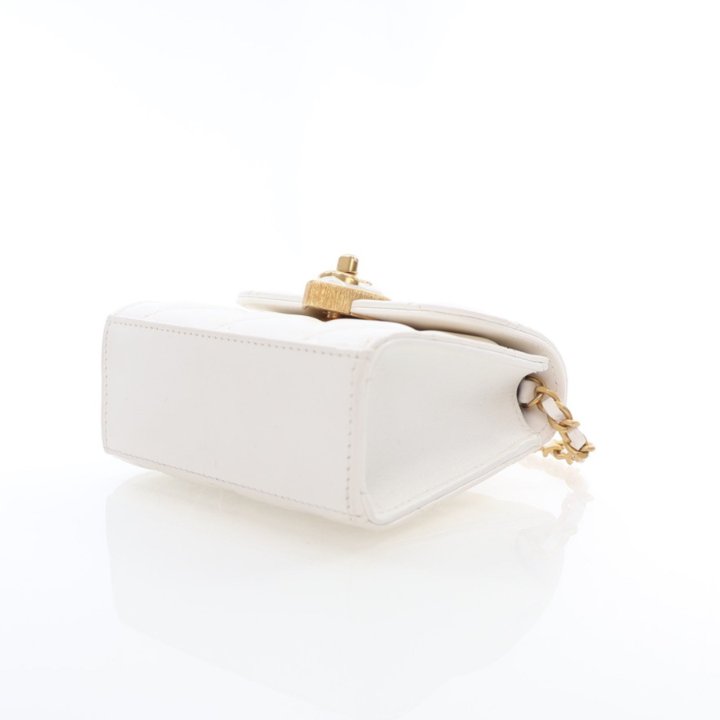 Chanel Mini White CC Enamel Heart Crossbody