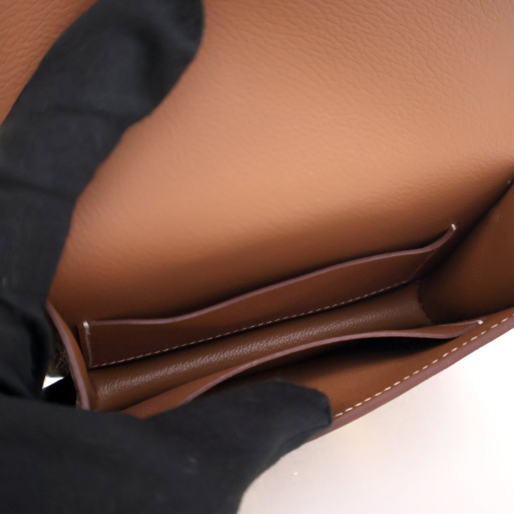 Hermes Gold Evercolor Constance Slim Wallet